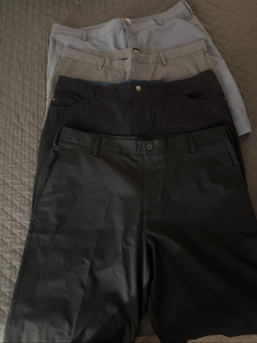 Men's Casual Black and Gray Pants - Classic Straight Fit